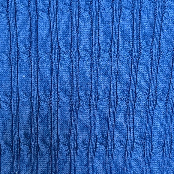 Talbots Womens Blue CableKnit Turtleneck Sweater Supersoft Solid Cozy Medium - Picture 3 of 8